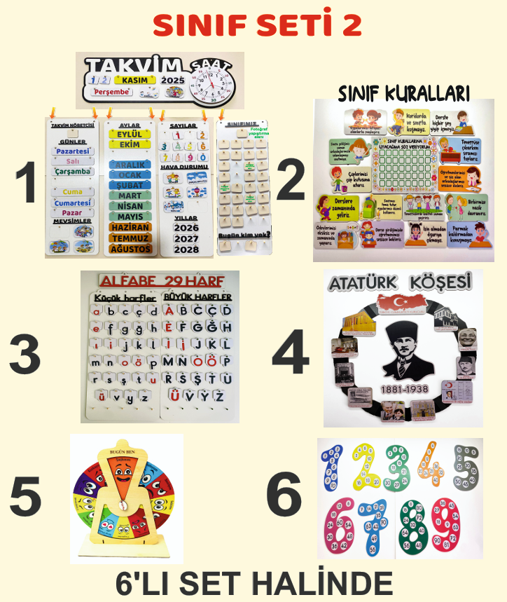 Sınıf Seti 2 – 6’lı Eğitim Panosu ve Araç Seti (Morengoz Okul) morengoz
