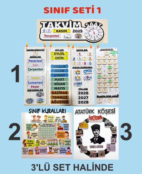 Sınıf Seti 1 – 3’lü Eğitim Panosu Seti morengoz
