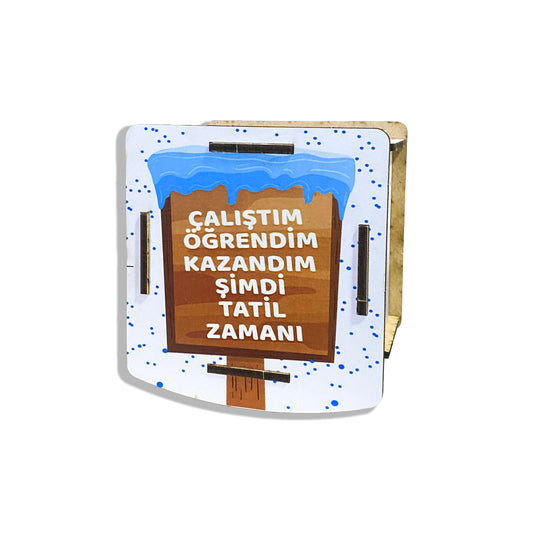 Yılbaşı Temalı Kişiye Özel Ahşap Kumbara