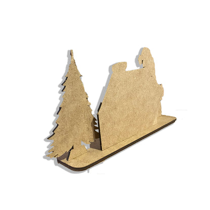 Yılbaşı Temalı Ahşap Boyama Seti – 4 Parça